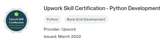 Upwork Skill Badge
